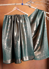Silk Zari Jamawar Shawl D#44 - D Green