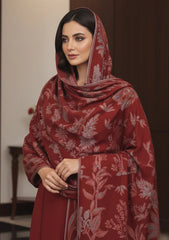 Winter - Meemsey - Noor Jahan - Makhmal 25 - Jacquard Shawl - D#01 - Maroon