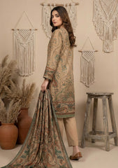 Winter - Riwaj - Printed Pashmina - 3 Pcs Suit - D#10 - Brown