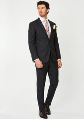 Scabal Silver Cloud Super 120's Textured 240 Gr Wool Suiting - Charcoal