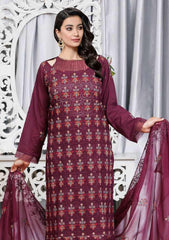 Lawn - Meemsey - Eid Luxury - Vol 02 - Gul Posh - Deep Purple