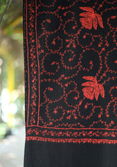Pashmina Kashmiri Jaaldar Shawl D - 41 - Black