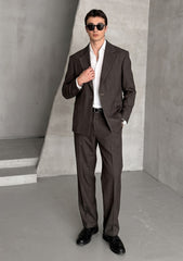 Scabal Superior Suiting Super 150's Wool Fabric - Ch Brown