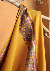 Pashmina Embroidered Border Shawl D#232 - Mustard
