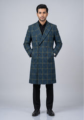 Tweed Rahat Check Wool Fabric - F Green