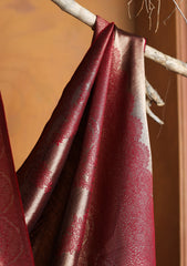 Silk Zari Jamawar Shawl D#13 - Maroon
