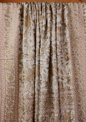 Pashmina Ari Work Jaaldar Shawl D#07 - Off White