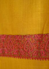 Pashmina Wool Embroidered Shawl D - 06 - Mustard
