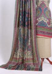 Winter - Riwaj - Printed Pashmina - 3 Pcs Suit - D#01 - Skin