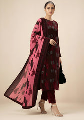 Winter - Riwaj - Printed Velvet Suit - Palachi Dupatta - D#03 - Maroon