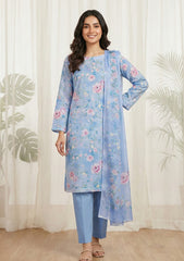 Lawn - Rubaaiyat - Digital Printed 26 - 2 By 2 - D#27 - Sky Blue