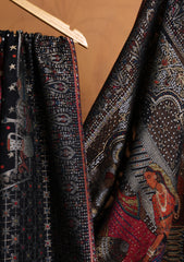 Pashmina Zari Jamawar Shawl D#02 - Black