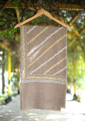 Pashmina Kashmiri Jaaldar Shawl D - 30 - L Brown