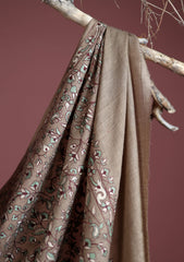 Pashmina Embroidered Shawl D - 134 - Brown