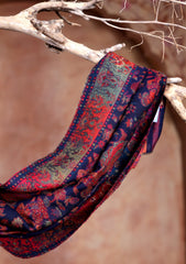 Pashmina Zari Jamawar Scarf D#01 - N Blue