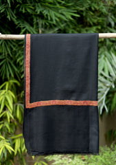 Pashmina Kashmiri Kangri Scarf D - 07 - Black