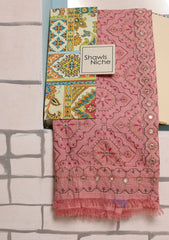 Karandi Embroidered Shawl D#14 - Pink