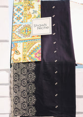 Embroidered Lawn Summer Shawl D#71 - Black