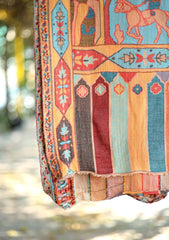 Pashmina Kaani Work Shawl D - 03 - Peach