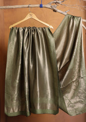 Silk Zari Jamawar Shawl D#02 - L Green