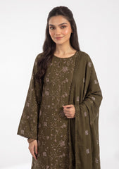 Winter - Rubaaiyat - Pashmina Embroidered 26 - D#04 - Mehndi