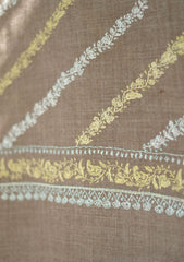 Pashmina Kashmiri Jaaldar Shawl D - 30 - L Brown