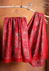 Pashmina Zari Jamawar Shawl D#118 - Red