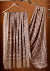 Pashmina Ari Work Jaaldar Shawl D#07 - L Peach