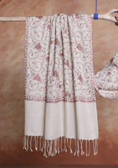 Pashmina Kashmiri Jaaldar Scarf D#35 - Skin