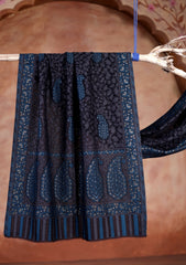 Pashmina Zari Jamawar Scarf D#06 - Black