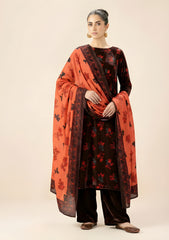 Winter - Riwaj - Velvet Suit - Printed Edit - D#04 - Orange