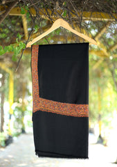 Pashmina Kashmiri Work Shawl D - 82 - Black