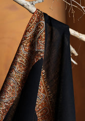 Pashmina Kashmiri Border Shawl D#131 - Black