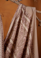 Pashmina Ari Work Jaaldar Shawl D#07 - L Peach