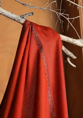 Pashmina Embroidered Border Shawl D#216 - Rust