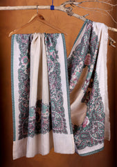 Pashmina Zari Jamawar Shawl D#03 - P Fawn