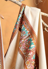 Pashmina Embroidered Border Shawl D#227 - Skin