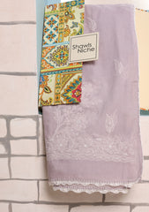 Lawn Chikankari Summer Shawl D#18 - Lilac