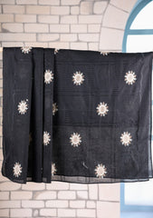 Embroidered Lawn Summer Shawl D#63 - Black