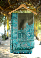 Pashmina Kaani Zari Shawl D - 07 - Green