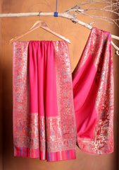 Pashmina Zari Jamawar Shawl D#122 - SH Pink