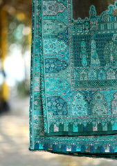 Pashmina Kaani Zari Shawl D - 07 - Green