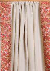 Pashmina Embroidered Border Shawl D#262 - Skin