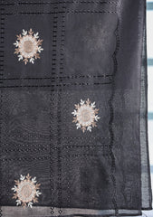 Embroidered Lawn Summer Shawl D#63 - Black
