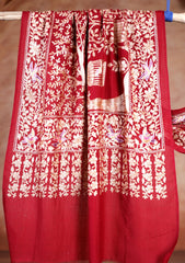 Pashmina Ari Jaaldar Scarf D#03 - Maroon