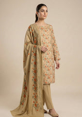 Winter - Riwaj - Printed Cotray Suit - Wool Shawl - D#11 - G Brown