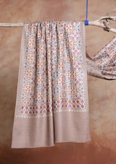 Pashmina Ari Work Jaaldar Scarf D#05 - Brown