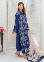 Lawn - Abeer Rasheed - Farzana - Luxury 25 - AR#06 - Navy Blue