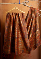 Pashmina Zari Jamawar Shawl D#221 - Rust