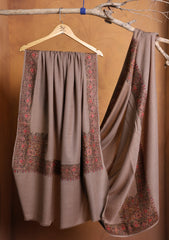 Pashmina Embroidered Border Shawl D#11 - Brown